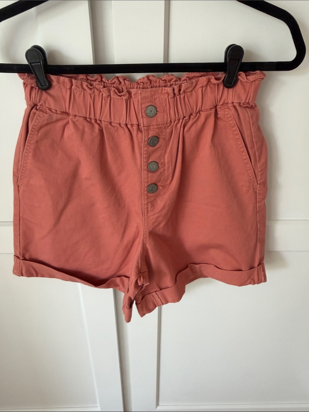 Banana Republic Women’s Coral Paperbag High-Waist Shorts